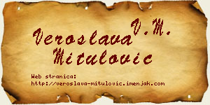 Veroslava Mitulović vizit kartica